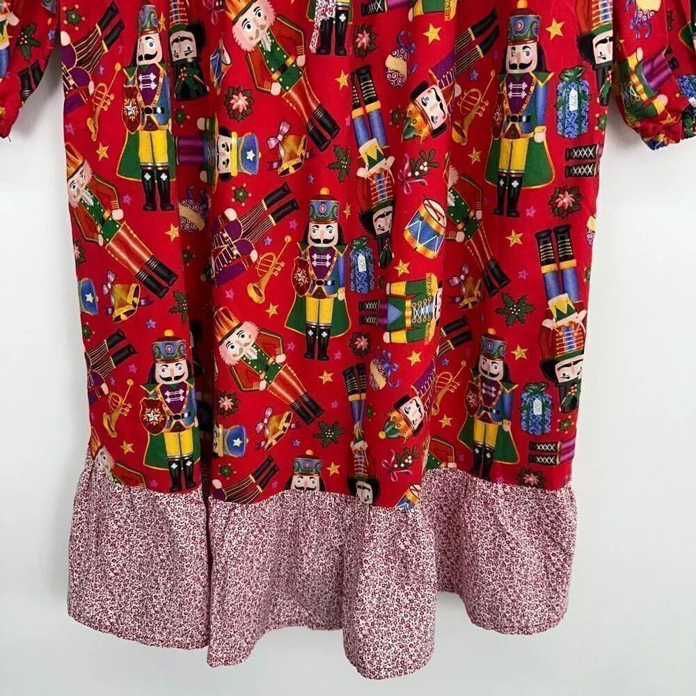 Handmade Vintage Inspired Girls Nutcracker Holiday All Over Printed Dresses - Picture 5 of 8